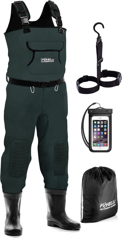 Foxelli Chest Waders, Waterproof 4mm Neoprene Hunting & Fishing Waders for Men & Women with Boots - Image 9